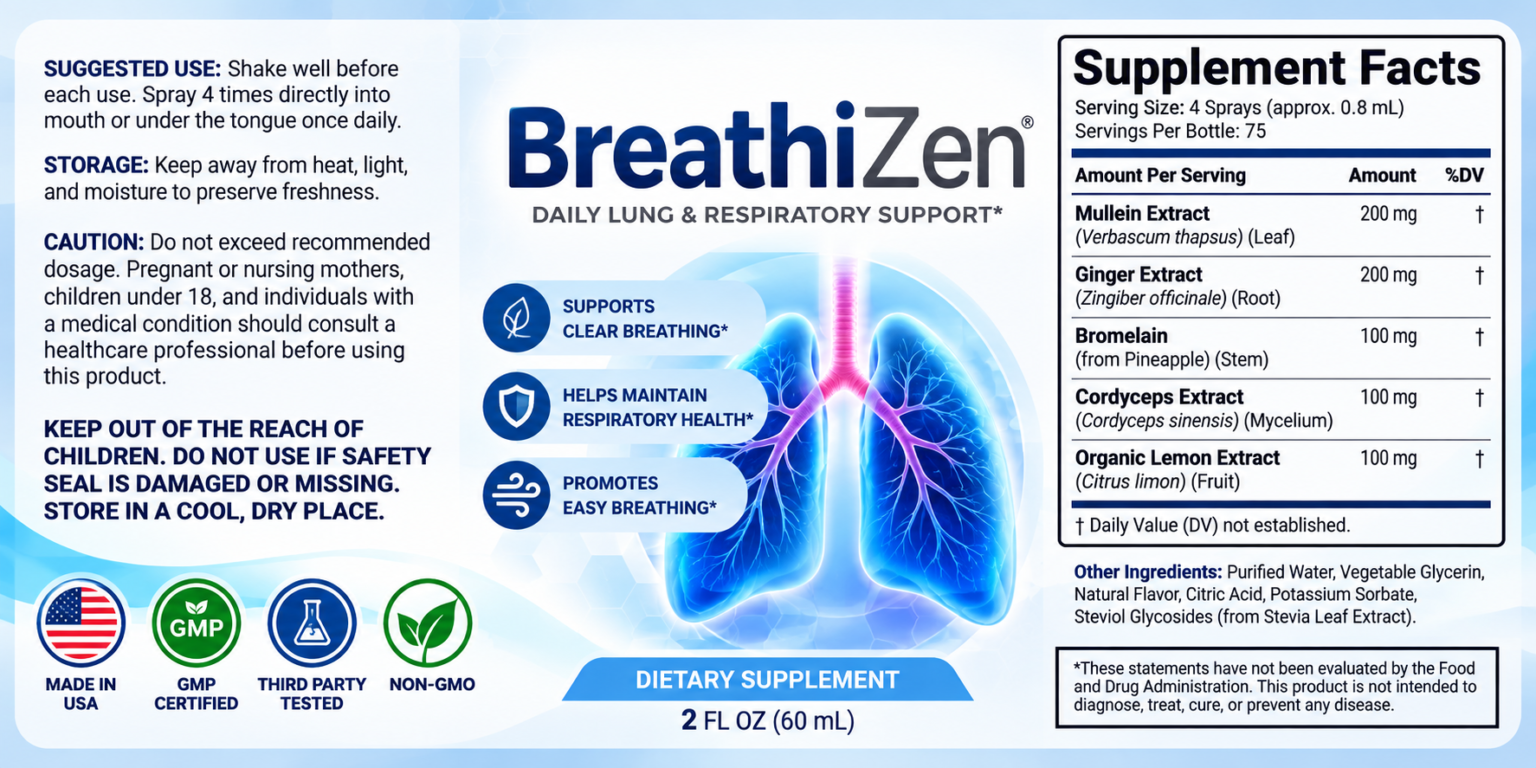 BreathiZen supplement facts and ingredients